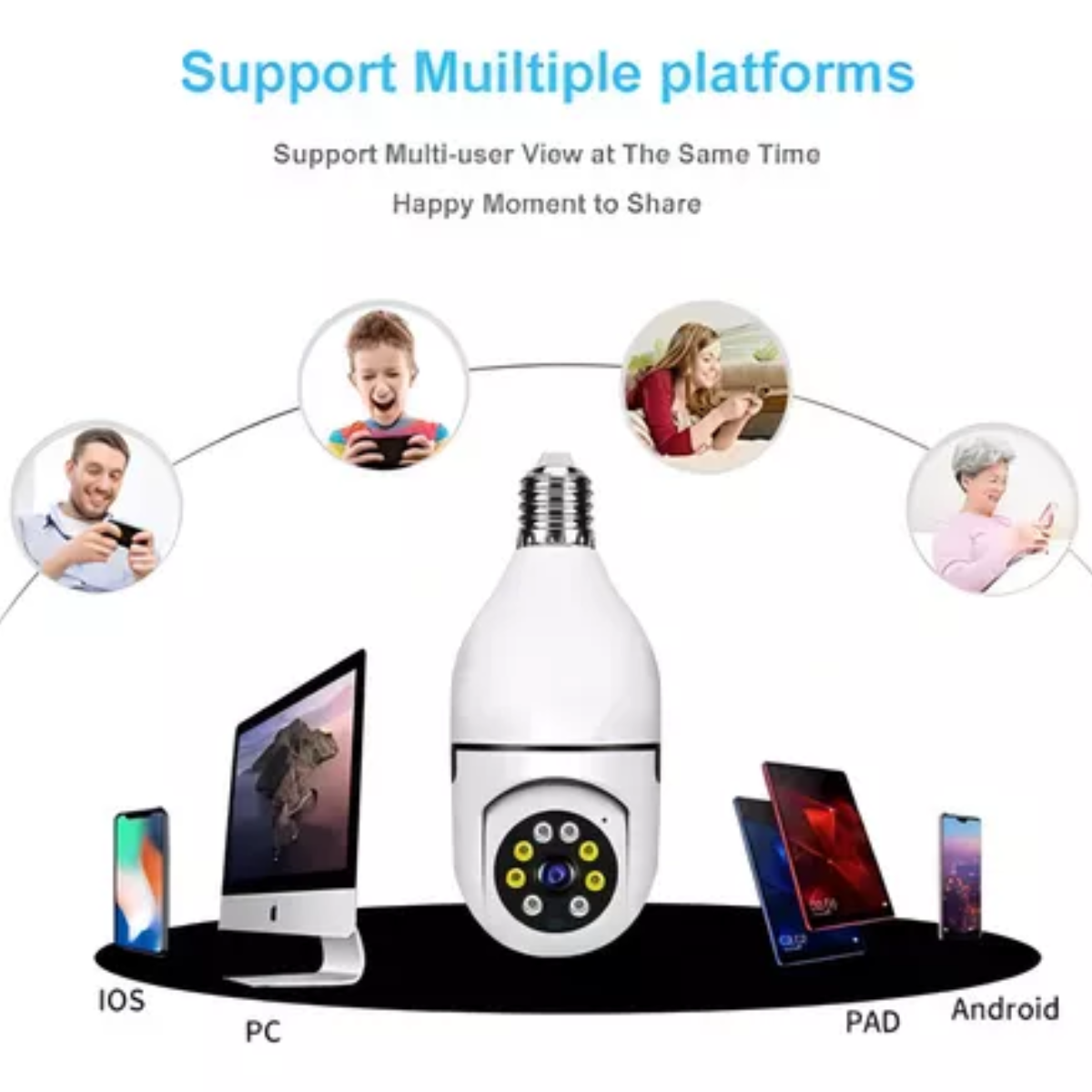 Miniatura 2 de Cámara Bombillo Wifi 360